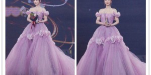 Yang Zi Weibo Night Purple Dress Elegant and Attractive Composite Fabric Information